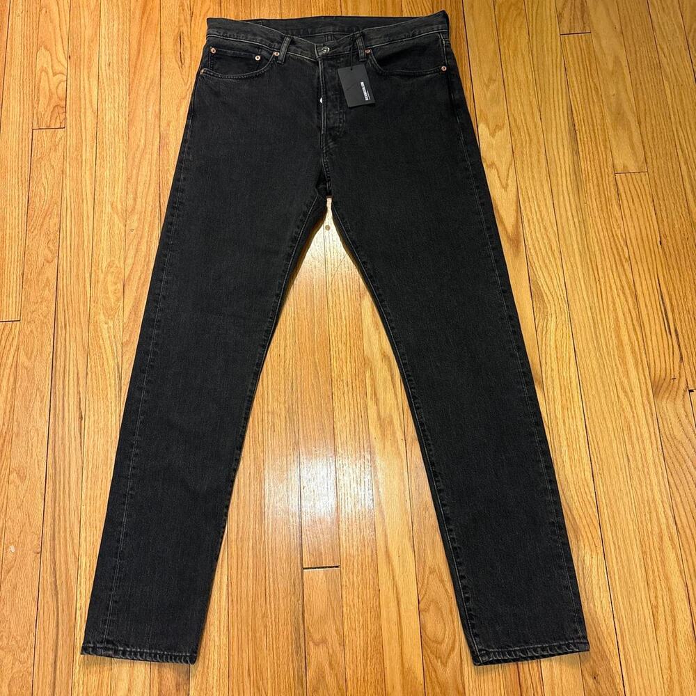 NWT Buck Mason B009 Japanese Denim Sz 33x34 Jeans Maverick Slim Black Button Fly